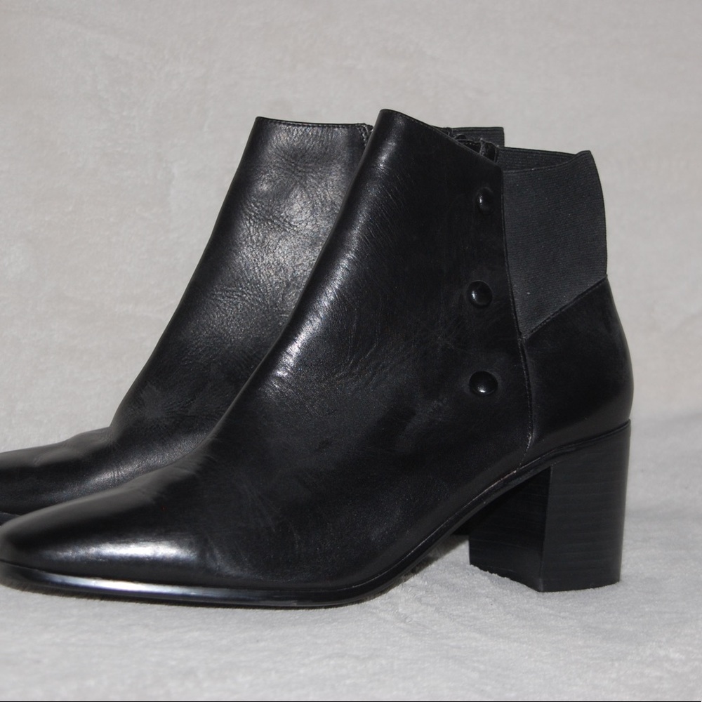 Black leather ankle boots, 11M, never worn. - Picture 2 of 5